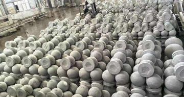 抚顺芝麻白圆球 石球 挡车球