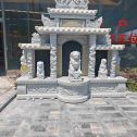 抚顺芝麻白中国黑石材套墓 花岗岩墓碑