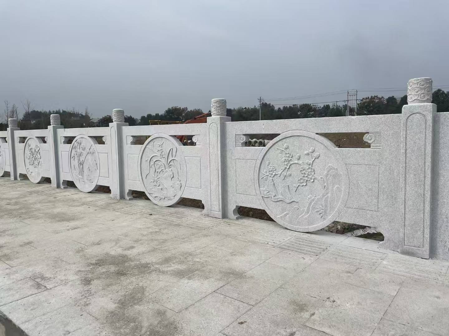 抚顺芝麻白河道栏杆 石材栏杆